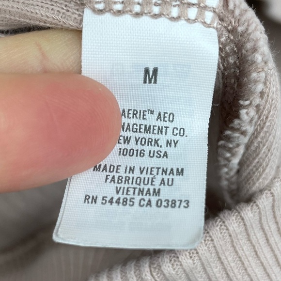 AERIE Women's Medium Oversized Ribbed Knit Textured Pullover Sweater Pale Pink - Picture 8 of 14